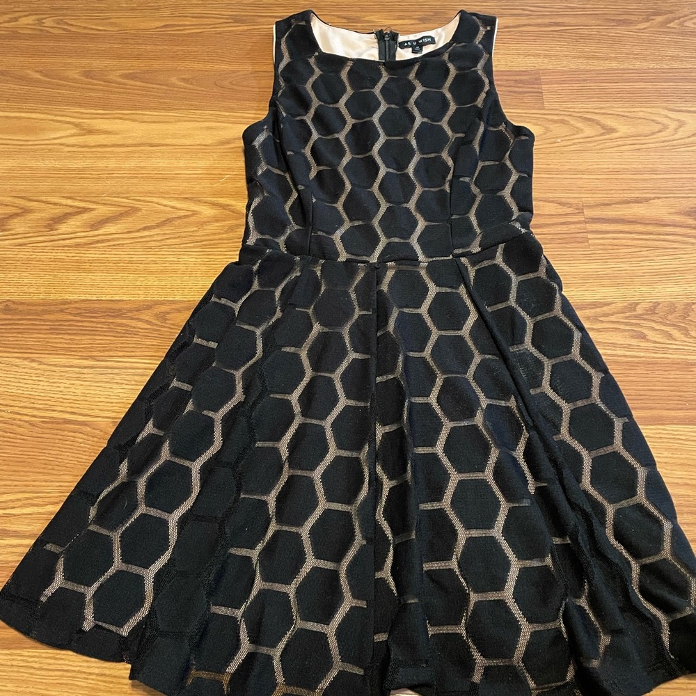 Black illusion dress